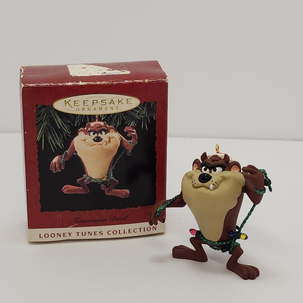 Vintage 1994 Hallmark Keepsake Taz Looney Tunes Christmas Ornament with Box